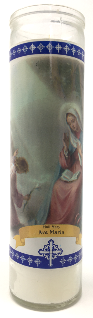 Hail Mary Prayer Candle - Front