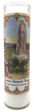 Load image into Gallery viewer, Our Lady of Fatima Prayer Candle - Front
