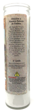 Load image into Gallery viewer, Our Lady of Fatima Prayer Candle - Spanish Prayer
