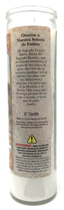 Our Lady of Fatima Prayer Candle - Spanish Prayer