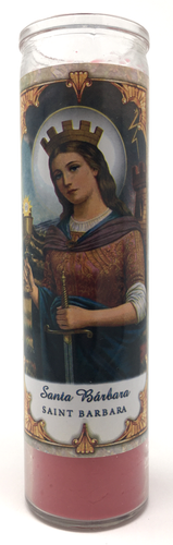 Saint Barbara Prayer Candle - Front