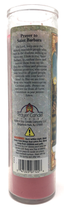 Saint Barbara Prayer Candle - English Prayer