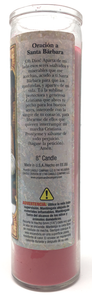 Saint Barbara Prayer Candle - Spanish Prayer