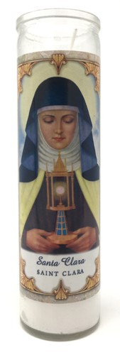 Saint Clara Prayer Candle - Front